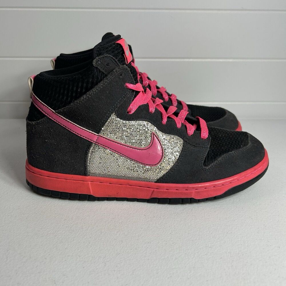 Nike Dunk High 6.0 Premium Womenβs Shoes Size 8.5 Pink/Black/Silver Sequin
